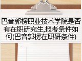 巴音郭楞职业技术学院是否有在职研究生,报考条件如何(巴音郭楞在职研条件)