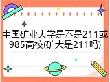 中国矿业大学是不是211或985高校(矿大是211吗)