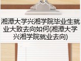 湘潭大学兴湘学院毕业生就业大致去向如何(湘潭大学兴湘学院就业去向)