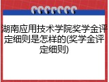 湖南应用技术学院奖学金评定细则是怎样的(奖学金评定细则)