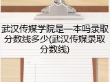 武汉传媒学院是一本吗录取分数线多少(武汉传媒录取分数线)