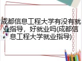 成都信息工程大学有没有就业指导，好就业吗(成都信息工程大学就业指导)