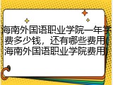 海南外国语职业学院一年学费多少钱，还有哪些费用(海南外国语职业学院费用)