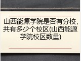 山西能源学院是否有分校，共有多少个校区(山西能源学院校区数量)