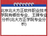 北京北大方正软件职业技术学院有哪些专业，王牌专业分析(北大方正学院专业分析)