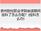 贵州财经职业学院就读期间挂科了怎么办呢？(挂科怎么办)