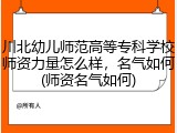 川北幼儿师范高等专科学校师资力量怎么样，名气如何(师资名气如何)