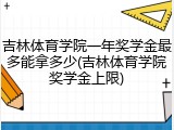吉林体育学院一年奖学金最多能拿多少(吉林体育学院奖学金上限)