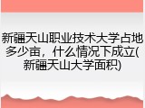 新疆天山职业技术大学占地多少亩，什么情况下成立(新疆天山大学面积)