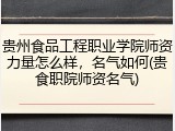 贵州食品工程职业学院师资力量怎么样，名气如何(贵食职院师资名气)