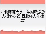 西北师范大学一年财政拨款大概多少钱(西北师大年拨款)