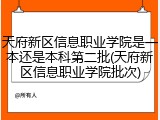 天府新区信息职业学院是一本还是本科第二批(天府新区信息职业学院批次)