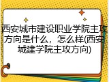西安城市建设职业学院主攻方向是什么，怎么样(西安城建学院主攻方向)