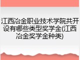 江西冶金职业技术学院共开设有哪些类型奖学金(江西冶金奖学金种类)
