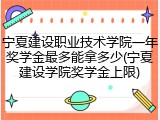 宁夏建设职业技术学院一年奖学金最多能拿多少(宁夏建设学院奖学金上限)