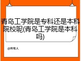 青岛工学院是专科还是本科院校呢(青岛工学院是本科吗)