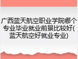 广西蓝天航空职业学院哪个专业毕业就业前景比较好(蓝天航空好就业专业)