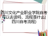 四川文化产业职业学院自考可以去读吗，流程是什么(四川自考流程)