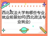西北政法大学有哪些专业，就业前景如何(西北政法专业就业)