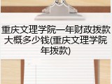 重庆文理学院一年财政拨款大概多少钱(重庆文理学院年拨款)