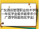 广东酒店管理职业技术学院一年奖学金最多能拿多少(广酒学院最高奖学金)