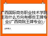 广西国际商务职业技术学院主攻什么方向有哪些王牌专业(广西商院王牌专业)