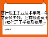 喀什理工职业技术学院一年学费多少钱，还有哪些费用(喀什理工学费及费用)