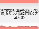 湖南民族职业学院有几个校区,有多少人(湖南民院校区及人数)
