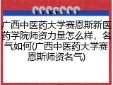 广西中医药大学赛恩斯新医药学院师资力量怎么样，名气如何(广西中医药大学赛恩斯师资名气)