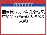 西南林业大学有几个校区,有多少人(西南林大校区及人数)