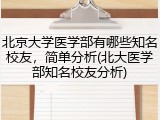 北京大学医学部有哪些知名校友，简单分析(北大医学部知名校友分析)
