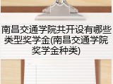 南昌交通学院共开设有哪些类型奖学金(南昌交通学院奖学金种类)