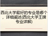西北大学最好的专业是哪个，详细阐述(西北大学王牌专业详解)