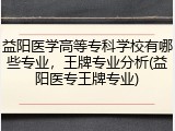 益阳医学高等专科学校有哪些专业，王牌专业分析(益阳医专王牌专业)