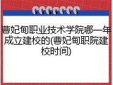 曹妃甸职业技术学院哪一年成立建校的(曹妃甸职院建校时间)