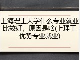 上海理工大学什么专业就业比较好，原因是啥(上理工优势专业就业)