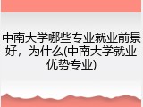 中南大学哪些专业就业前景好，为什么(中南大学就业优势专业)