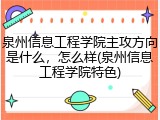 泉州信息工程学院主攻方向是什么，怎么样(泉州信息工程学院特色)