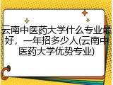 云南中医药大学什么专业最好，一年招多少人(云南中医药大学优势专业)