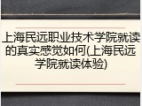 上海民远职业技术学院就读的真实感觉如何(上海民远学院就读体验)