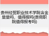 贵州经贸职业技术学院含金量量吗，值得报吗(贵商职院值得报考吗)