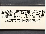 运城幼儿师范高等专科学校有哪些专业，几个校区(运城幼专专业校区情况)