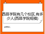 西昌学院有几个校区,有多少人(西昌学院规模)