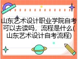 山东艺术设计职业学院自考可以去读吗，流程是什么(山东艺术设计自考流程)