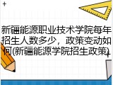 新疆能源职业技术学院每年招生人数多少，政策变动如何(新疆能源学院招生政策)
