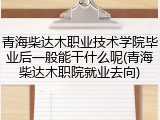 青海柴达木职业技术学院毕业后一般能干什么呢(青海柴达木职院就业去向)