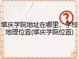 肇庆学院地址在哪里，学校地理位置(肇庆学院位置)