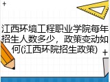 江西环境工程职业学院每年招生人数多少，政策变动如何(江西环院招生政策)
