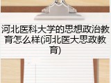河北医科大学的思想政治教育怎么样(河北医大思政教育)