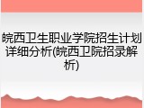皖西卫生职业学院招生计划详细分析(皖西卫院招录解析)